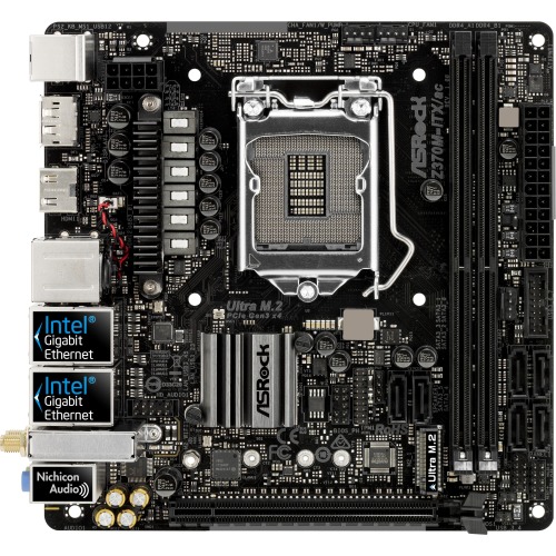 Z370M-ITX/ac ASRock Socket LGA 1151 Intel Z370 Chipset 8th Generation Core i7 / i5 / i3 Processors Support DDR4 2x DIMM 6x SATA3 6.0Gb/s Mini-ITX Motherboard (Refurbished)