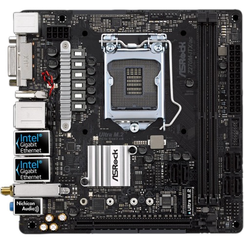 Z270M-ITX/AC ASRock Socket LGA 1151 Intel Z270 Chipset 7th & 6th Generation Core i7 / i5 / i3 Processors Support DDR4 2x DIMM 6x SATA3 6.0Gb/s Mini-ITX Motherboard (Refurbished)