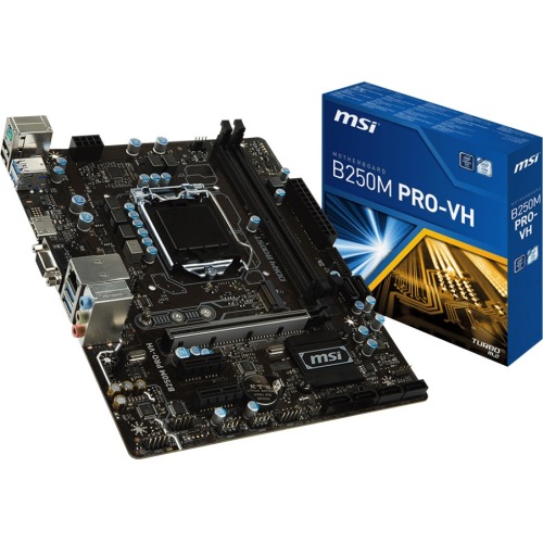 B250M PRO-VH MSI Socket LGA 1151 Intel B250 Chipset 7th/6th Generation Core i7 / i5 / i3 / Pentium / Celeron Processors Support DDR4 4x DIMA 6x SATA 6.0Gb/s Micro-ATX Motherboard (Refurbished)