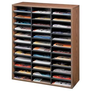 25063 Fellowes Literature Organizers 35" x 29" x 11.87" 36 Compartment(s) Wood Medium Oak