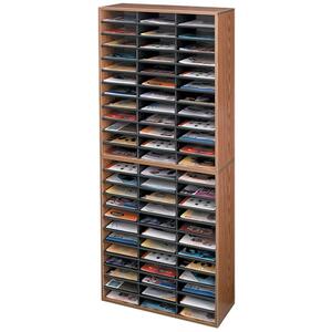 25123 Fellowes Literature Organizers 69.1" Height x 29.0" Width x 11.9" Depth 72 Compartment(s) Wood Medium Oak