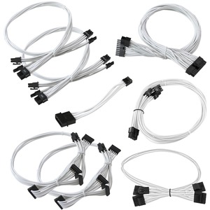 100-CW-0650-B9 EVGA GS (550/650) White Power Supply Cable Set (Individually Sleeved)