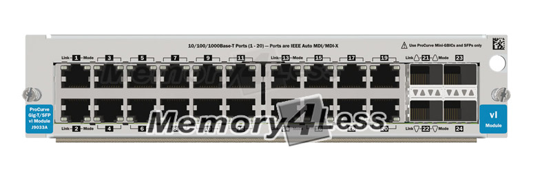 J9033A-NS HP ProCurve vl 20-Ports 10/100/1000Base-T RJ-45 Ethernet Switch Module with 4x SFP Ports