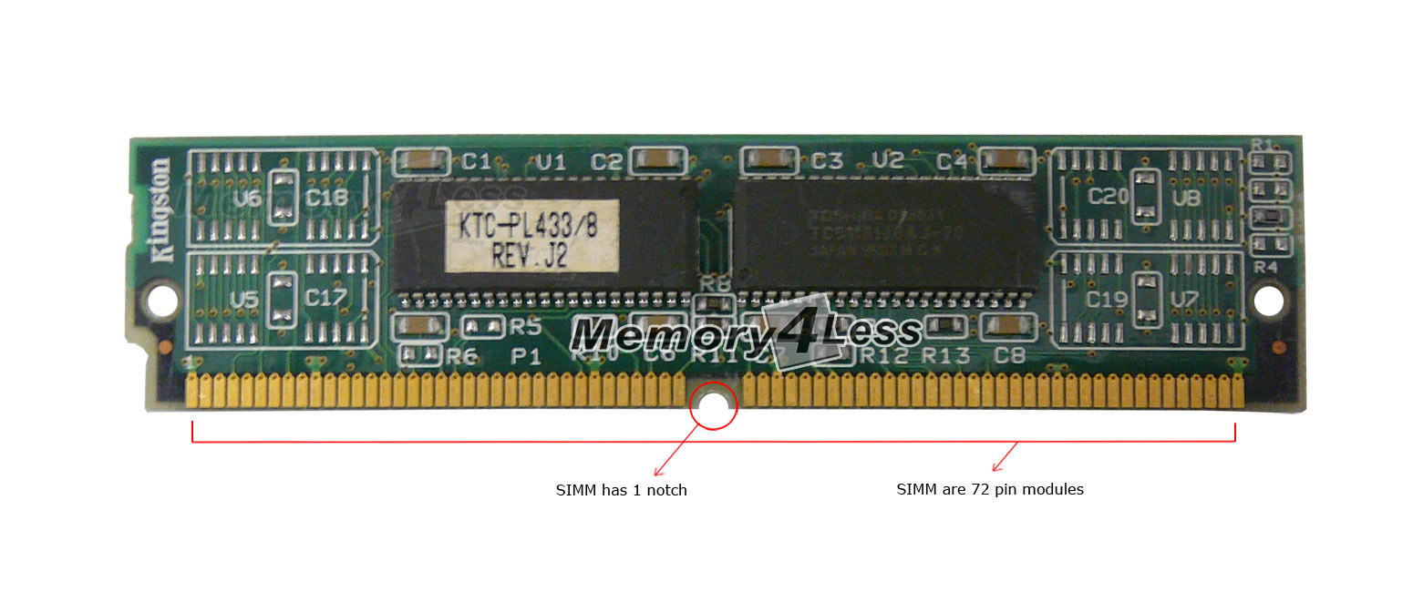 KTC-PL433/8 Kingston 8MB FastPage Parity 70ns 72-Pin SIMM Memory Module for Compaq Presario 425/433/800C/F/S
