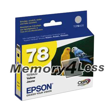 T078420 Epson Yellow Ink Cartridge for Epson Stylus Photo R260/ R280/R380/RX580/RX595/RX680 Series Printer (Refurbished)
