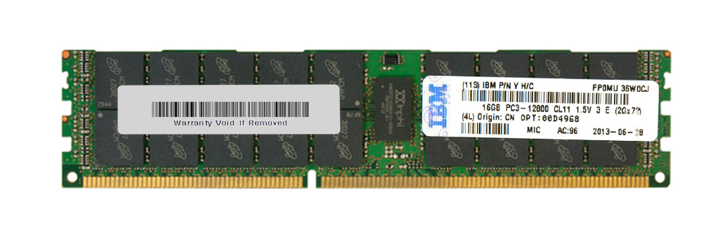00D4968 IBM 16GB PC3-12800 DDR3-1600MHz ECC Registered CL11 240-Pin DIMM (LP) Dual Rank Memory Module