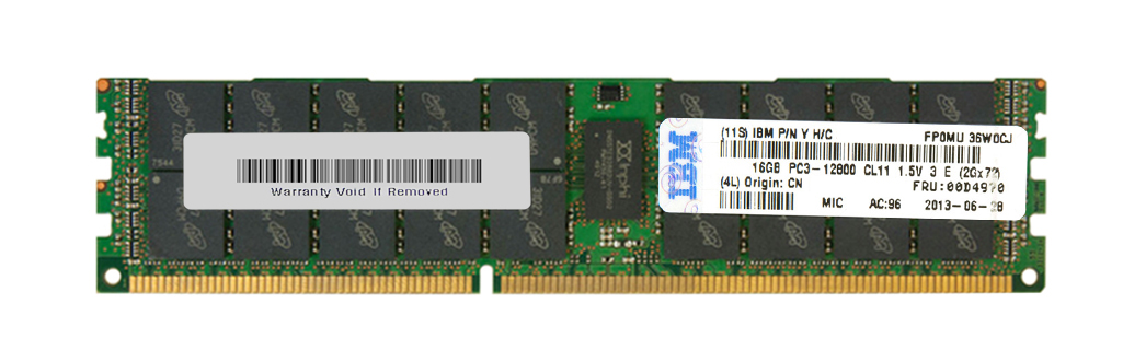 00D4970 IBM 16GB PC3-12800 DDR3-1600MHz ECC Registered CL11 240-Pin DIMM Dual Rank Memory Module