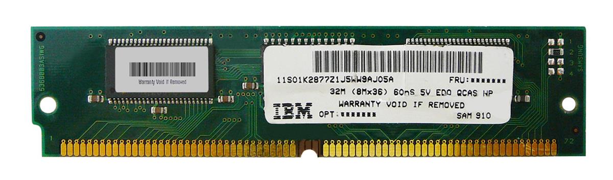 01K2877 IBM 32MB FastPage Parity 70ns 5v 72-Pin SIMM Memory Module