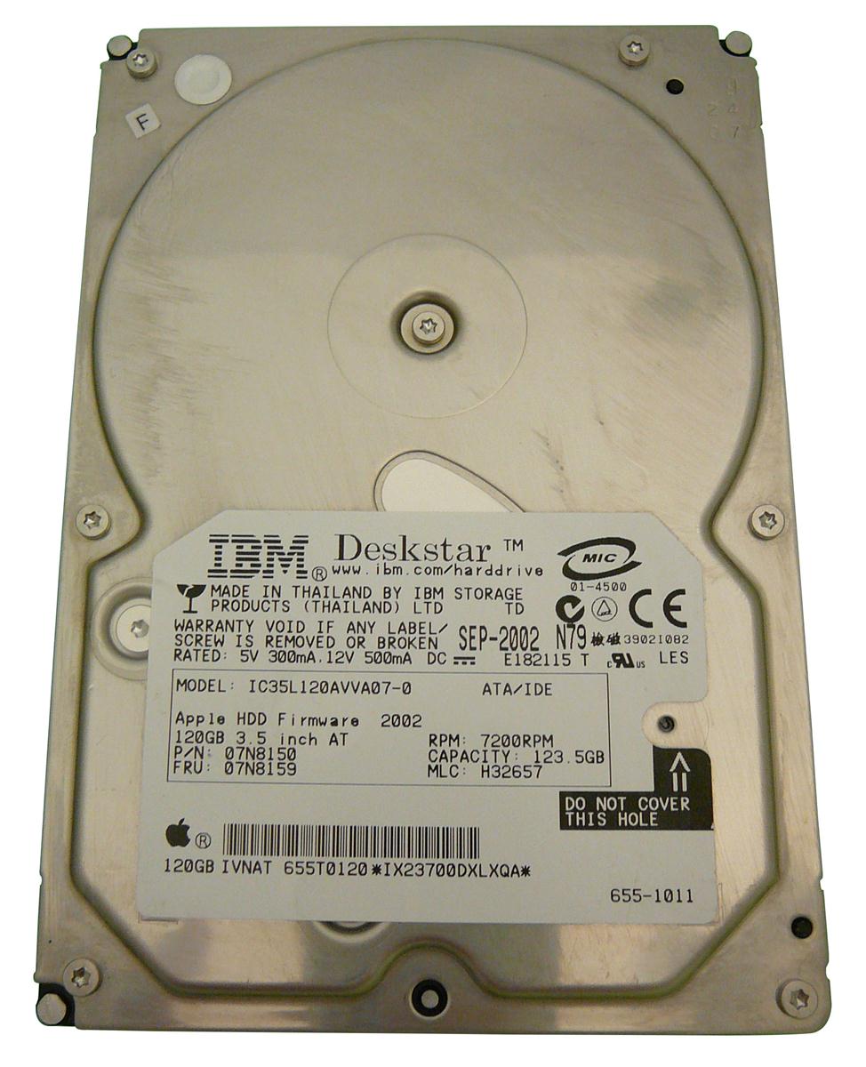 07N8150 IBM Deskstar 120GXP 123.5GB 7200RPM ATA-100 2MB Cache 3.5-inch Internal Hard Drive