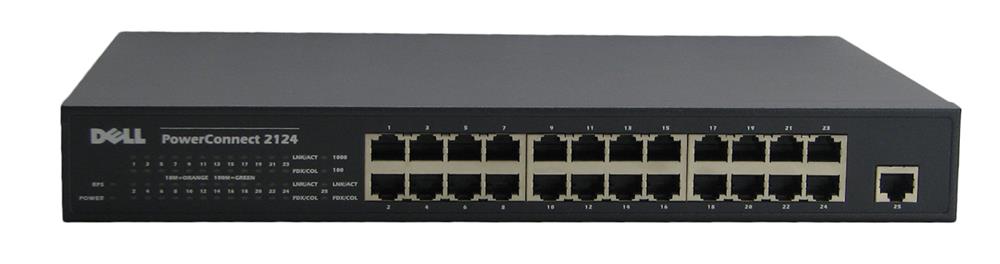 08X156 Dell PowerConnect 2124 24-Ports Fast 10/100BaseT + 1-Port 10/100/1000BaseT Ethernet Network Switch (Refurbished)