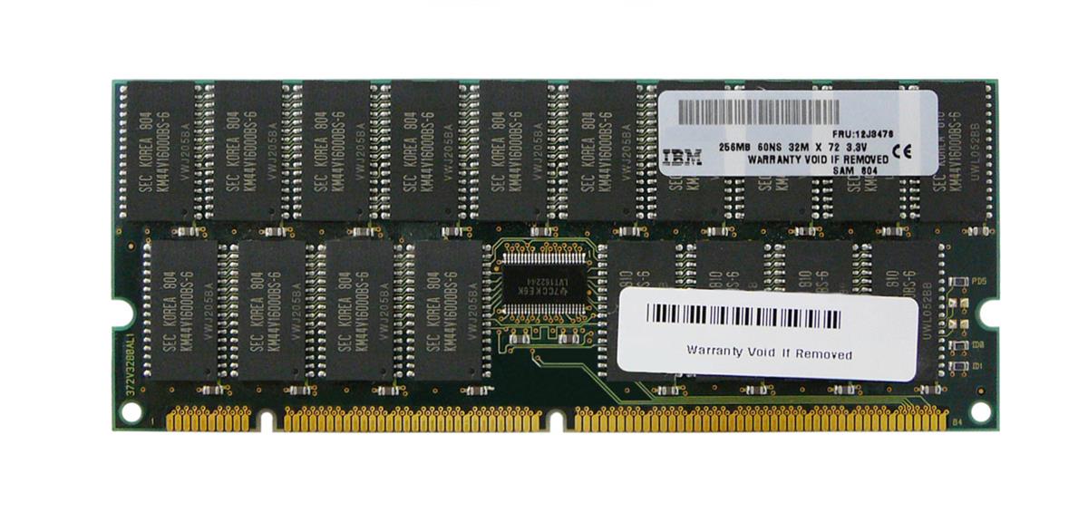 12J3478 IBM 256MB FastPage 60ns ECC Buffered 168-Pin DIMM Memory for Netfinity 7000