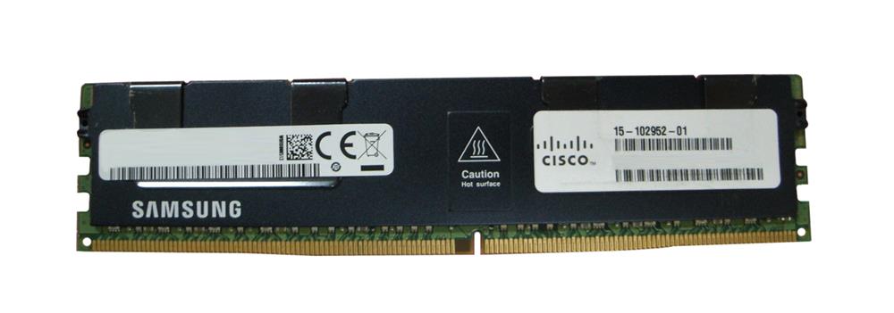 15-102952-01 Cisco 64GB PC4-17000 DDR4-2133MHz Registered ECC CL15 288-Pin DIMM 1.2V Octal Rank Memory Module