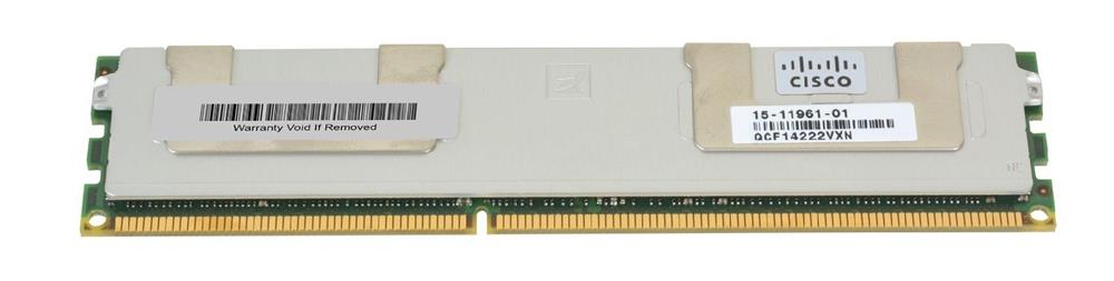 15-11961-01 Cisco 8GB PC3-10600 DDR3-1333MHz ECC Registered CL9 240-Pin DIMM Dual Rank Memory Module