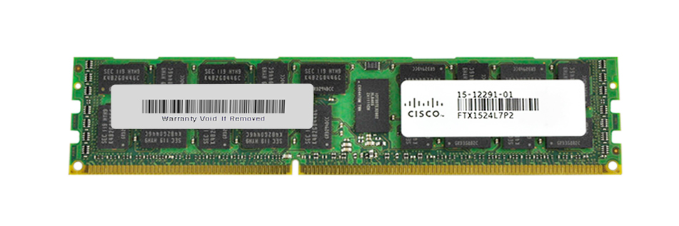 15-12291-01 Cisco 8GB PC3-10600 DDR3-1333MHz ECC Registered CL9 240-Pin DIMM 1.35V Low Voltage Dual Rank Memory Module