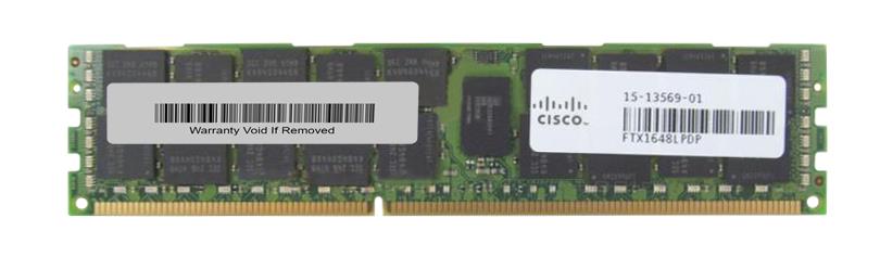 15-13569-01 Cisco 16GB PC3-10600 DDR3-1333MHz ECC Registered CL9 240-Pin DIMM 1.35V Low Voltage Dual Rank Memory Module