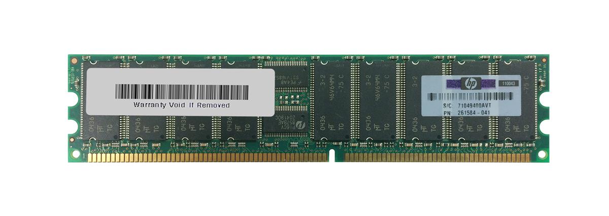 261584-041 HP 512MB PC2100 DDR-266MHz Registered ECC CL2.5 184-Pin DIMM 2.5V Memory Module