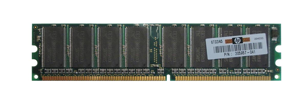 305957-041 HP 256MB PC2700 DDR-333MHz non-ECC Unbuffered CL2.5 184-Pin DIMM 2.5V Memory Module