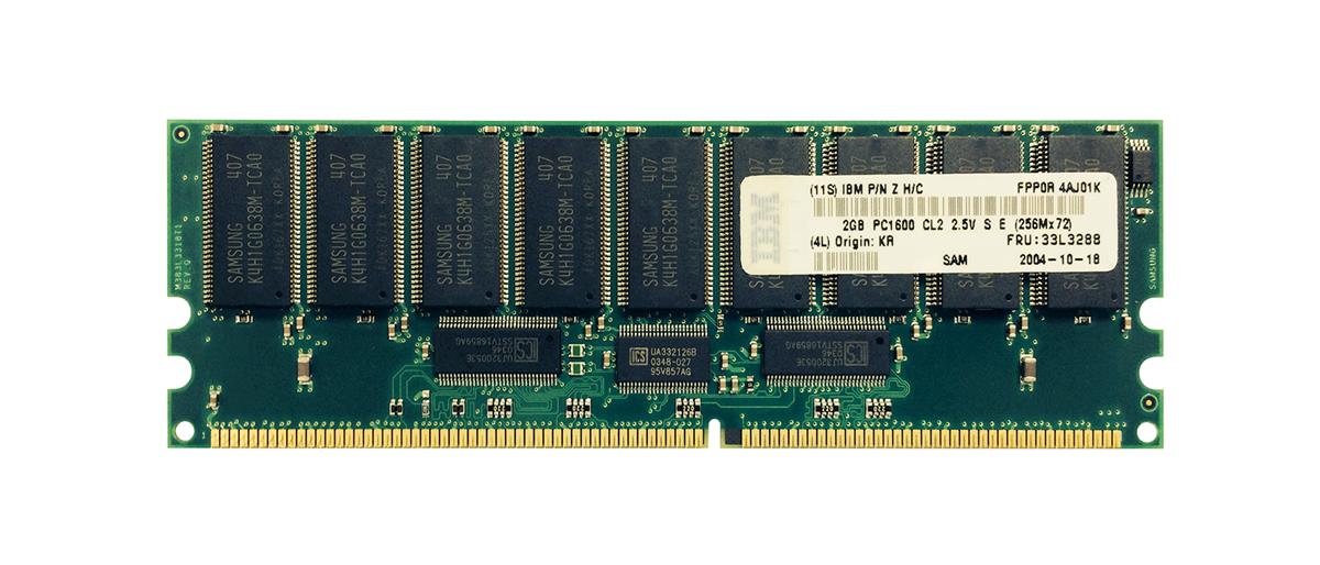 33L3288 IBM 2GB PC1600 DDR-200MHz Registered ECC CL2 184-Pin DIMM 2.5V Memory Module