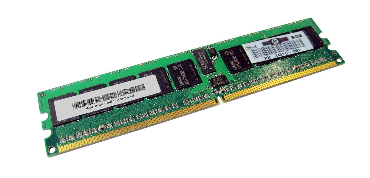 345112-051 HP 512MB PC2-3200 DDR2-400MHz ECC Registered CL3 240-Pin DIMM Single Rank Memory Module for ProLiant Servers