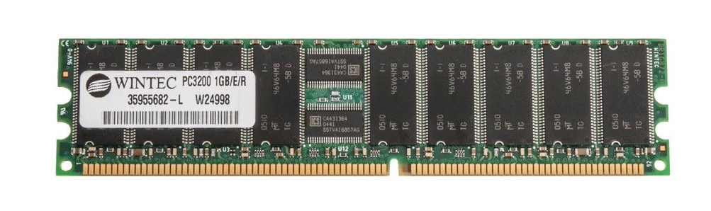 35955682-L Wintec 1GB PC3200 DDR-400MHz Registered ECC CL3 184-Pin DIMM 2.5V Memory Module