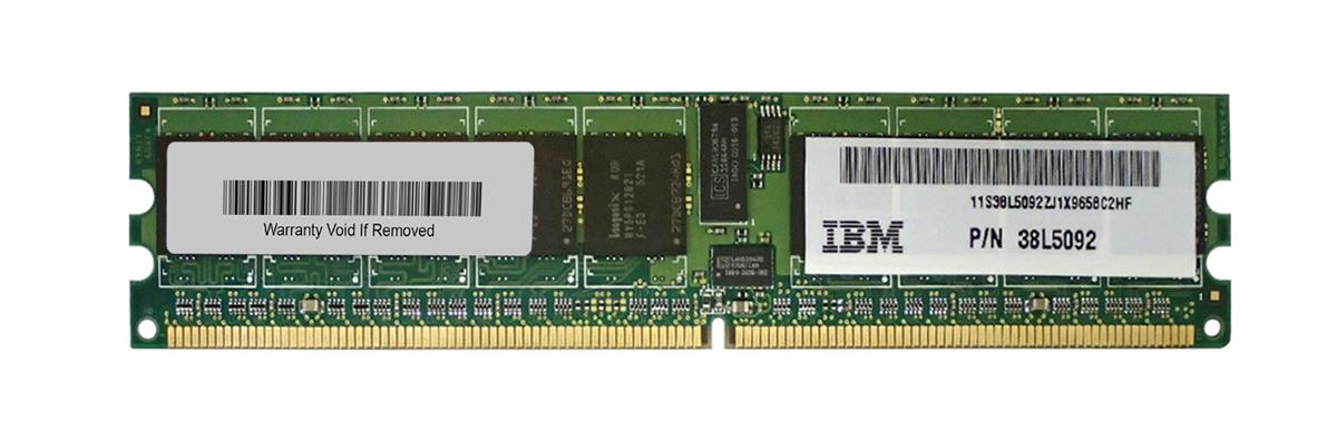 38L5092 IBM 512MB PC2-3200 DDR2-400MHz ECC Registered CL3 240-Pin DIMM Single Rank Memory Module