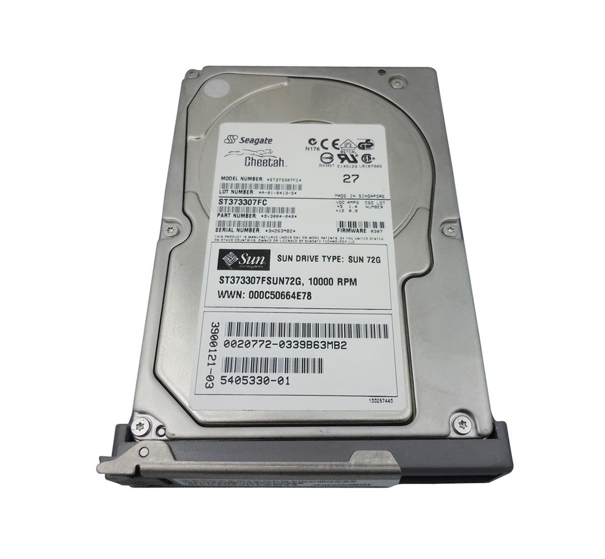 390-0121-03 Sun 73GB 10000RPM Fibre Channel 2Gbps Hot Swap 8MB Cache 3.5-inch Internal Hard Drive for Fire Servers and StorEdge