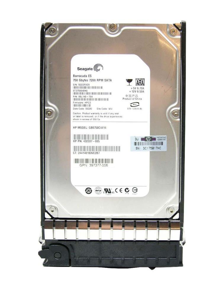 397377-006N HP 750GB 7200RPM SATA 3Gbps Midline Hot Swap 3.5-inch Internal Hard Drive