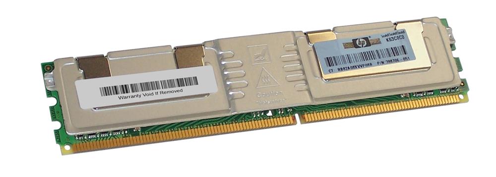 398706-051 HP 1GB PC2-5300 DDR2-667MHz ECC Fully Buffered CL5 240-Pin DIMM Dual Rank Memory Module for ProLiant Servers