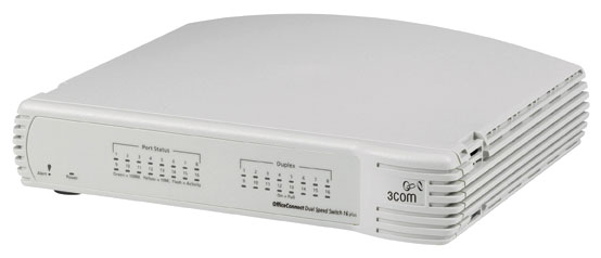 3C16792 3Com OfficeConnect Dual Speed Switch 16 Plus 16-Ports s 16 x RJ-45 Stack Port 10/100Base-TX Stackable (Refurbished)