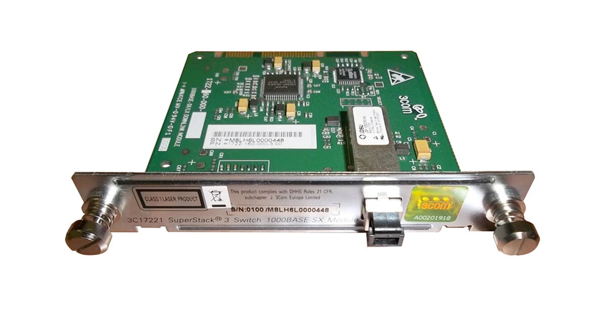 3C17221 3Com Single-Port MT-RJ 1Gbps 1000Base-SX Gigabit Ethernet Expansion Module for SuperStack 3 4400 Switch Series (Refurbished)