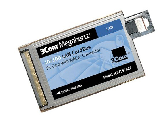 3CXFE575CT-1 3Com 10/100 LAN PCMCIA Card with XJack Connector