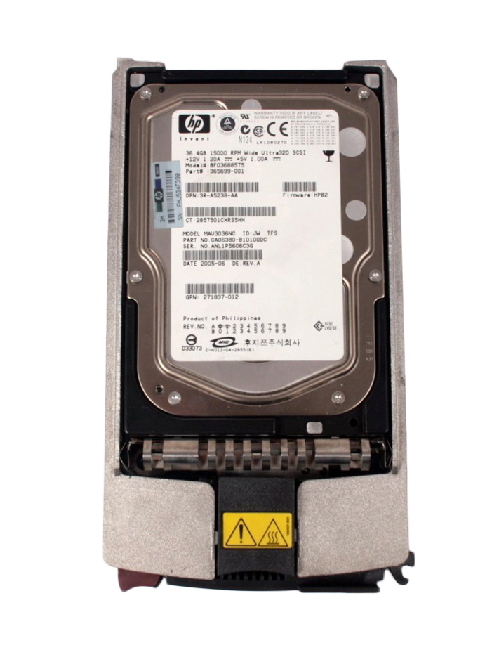 3R-A5238-AA HP 36.4GB 15000RPM Ultra-320 SCSI 80-Pin LVD Hot Swap 3.5-inch Internal Hard Drive