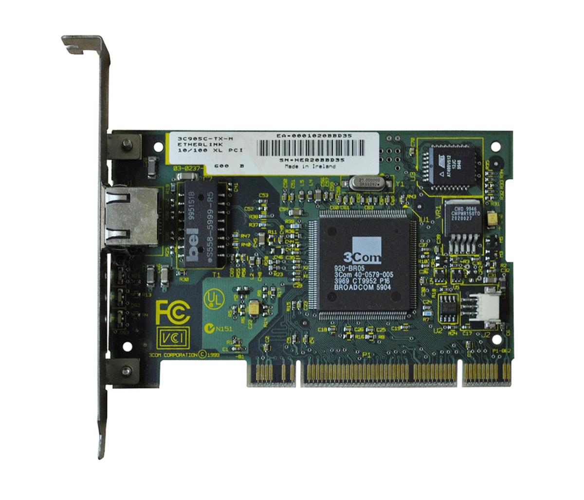 40-0579-005 3Com EtherLink 10/100 PCI Network Interface Card