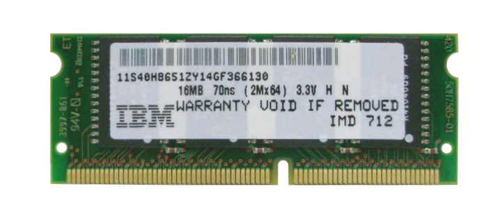 40H8651 IBM 16MB EDO non-ECC Unbuffered 50ns 144-Pin SoDimm Memory Module