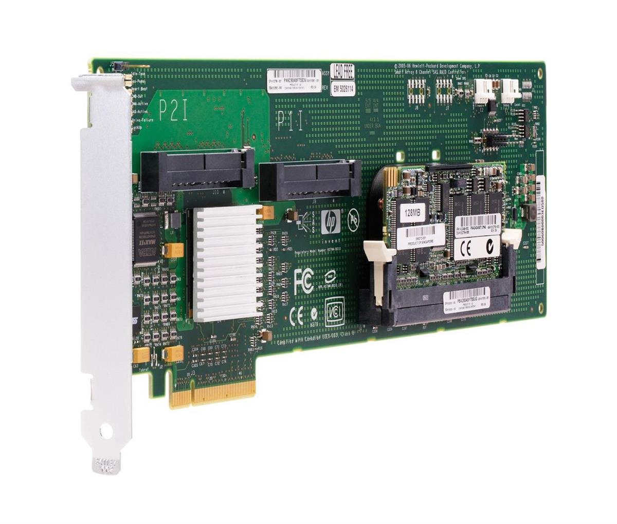 411508-B21 HP Smart Array E200 128MB Cache SAS 3Gbps / SATA 1.5Gbps PCI-Express x4 0/1/5/10 RAID Controller CardMfr P/N