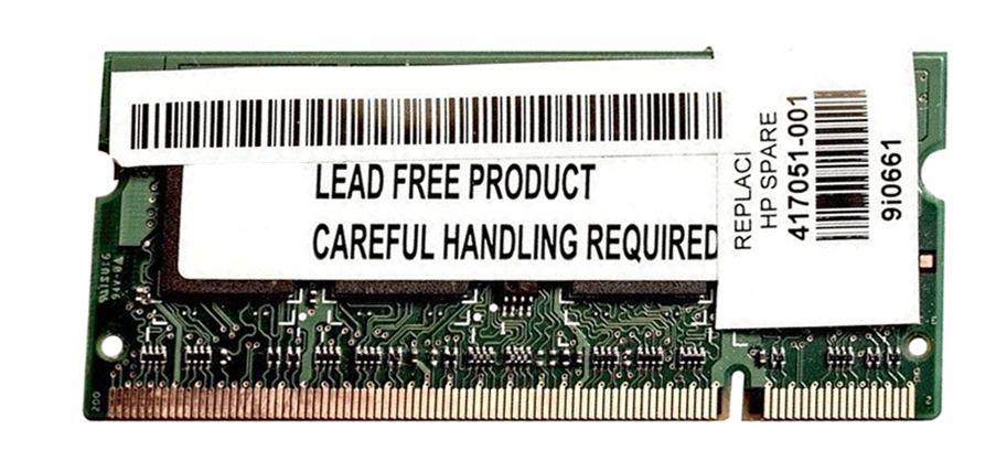 417051-001 HP 512MB PC2-4200 DDR2-533MHz non-ECC Unbuffered CL4 200-Pin SoDimm Memory Module