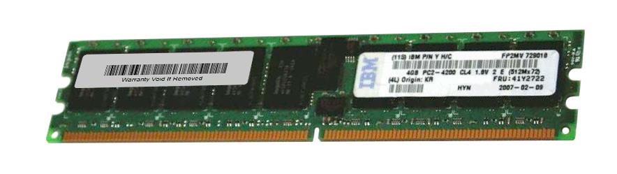 41Y2722 IBM 4GB PC2-4200 DDR2-533MHz ECC Registered CL4 240-Pin DIMM Memory Module