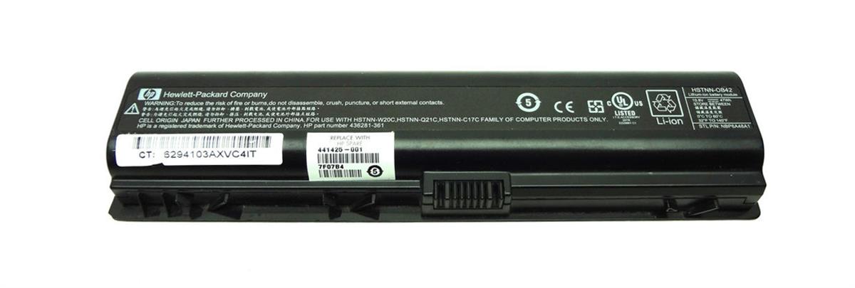 441425-001 HP 6-Cell Lithium-Ion 10.8V 2.2Ah 47Wh Primary Notebook Battery for Pavilion DV2000/6000 and Presario V3000/6000 Notebook Series (Refurbished)