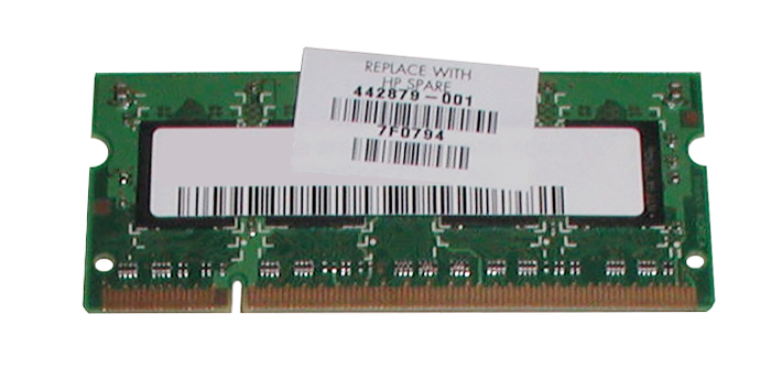 442879-001 HP 512MB PC2-5300 DDR2-667MHz non-ECC Unbuffered CL5 200-Pin SoDimm Dual Rank Memory Module