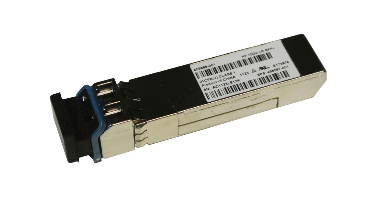 456097-001 HP BladeSystem c-Class 455886-B21 10Gbps 10GBase-LR Single-mode Fiber 10km 1310nm Duplex LC Connector SFP+ Transceiver Module