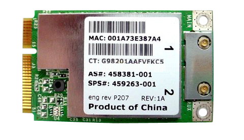 458381-001 HP 54Mbps 2.4GHz IEEE 802.11a/b/g Mini PCI Express WLAN Wireless Network Card for Pavilion DV6 Series Notebooks 