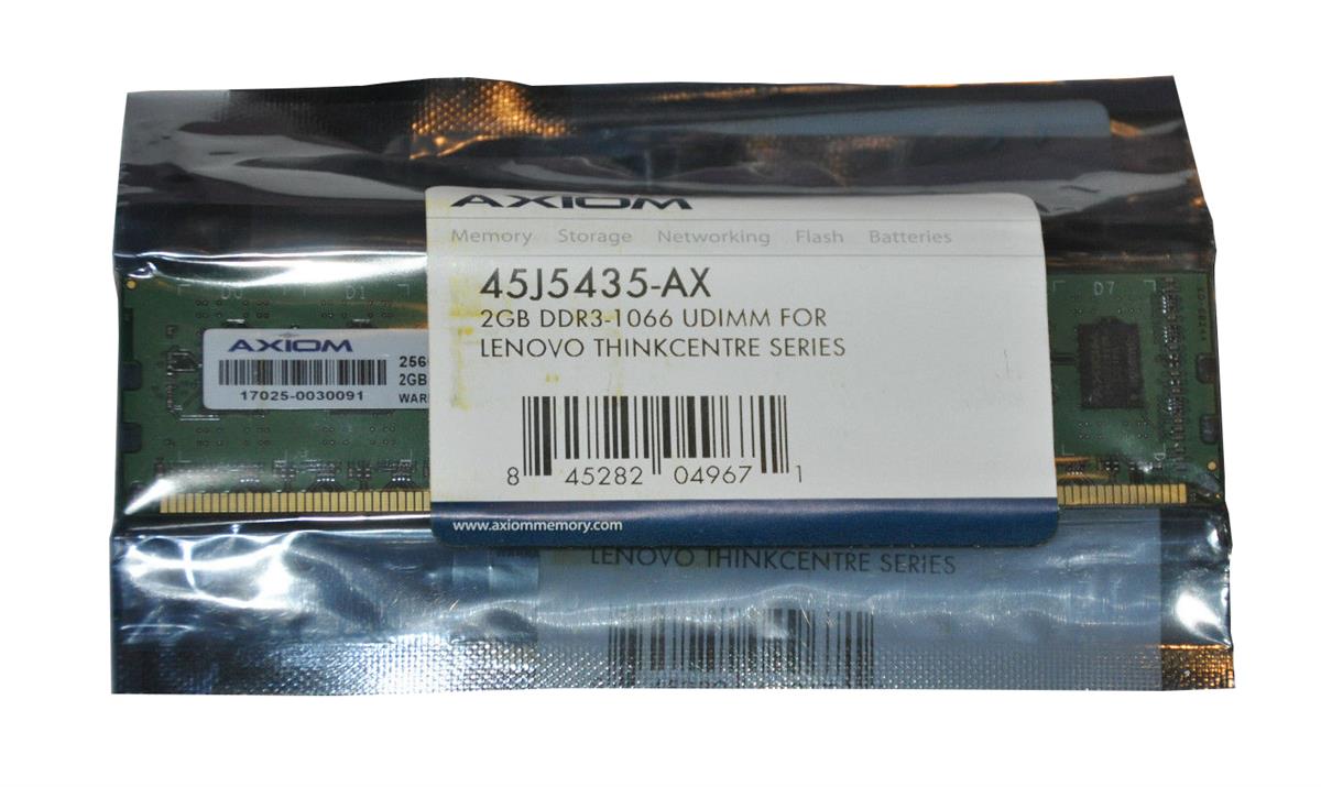 45J5435-AX Axiom 2GB PC3-8500 DDR3-1066MHz non-ECC Unbuffered CL7 240-Pin DIMM Dual Rank Memory Module