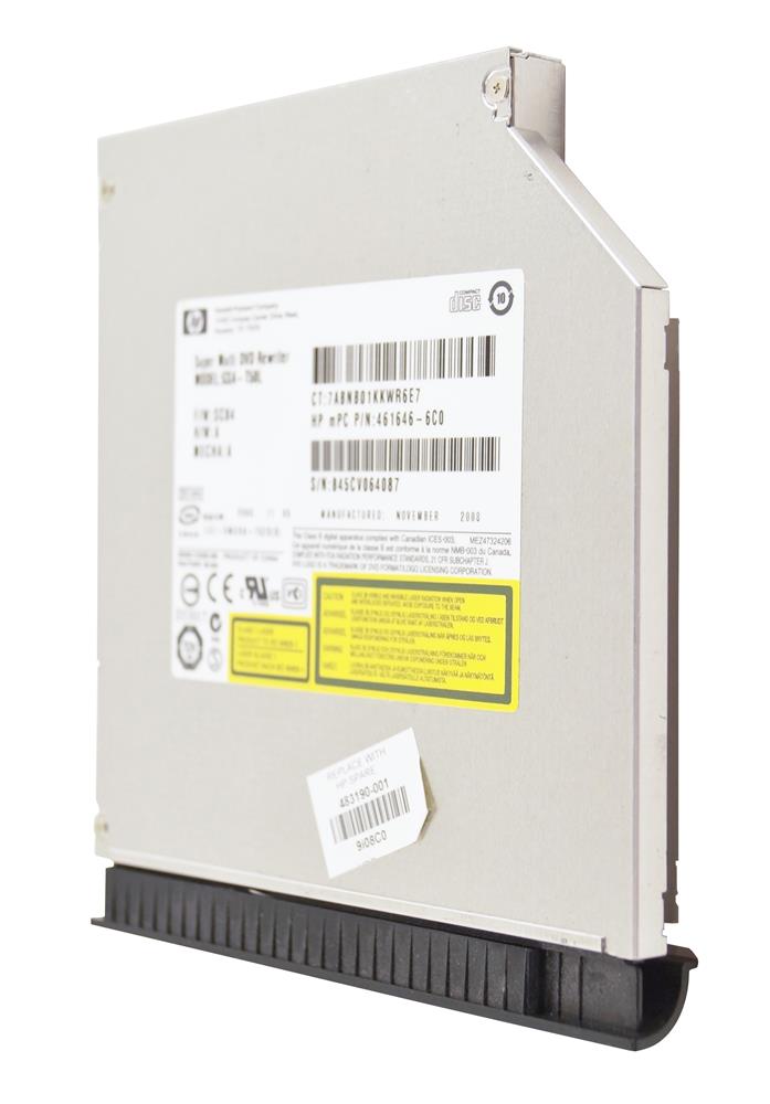 461646-6C0 HP DVD-RW/+RW Super Multi Dual Layer Lightscribe SATA Optical Disk Drive for 6930P Notebook