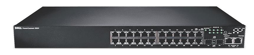 469-3412 Dell PowerConnect 3524 24-Ports 10/100 + 2 x Gigabit SFP + 2 x 10/100/1000 Managed Switch (Refurbished)