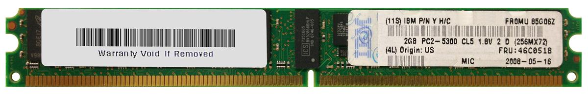 46C0518 IBM 2GB PC2-5300 DDR2-667MHz ECC Registered CL5 240-Pin DIMM Very Low Profile (VLP) Single Rank Memory Module