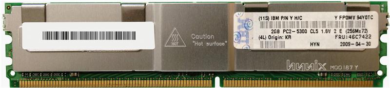 46C742208 IBM 2GB PC2-5300 DDR2-667MHz ECC Fully Buffered CL5 240-Pin DIMM Low Voltage (LV) Dual Rank Memory Module