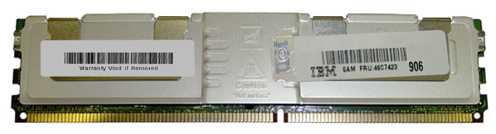 46C7423 IBM 4GB PC2-5300 DDR2-667MHz ECC Fully Buffered CL5 240-Pin DIMM Quad Rank Memory Module