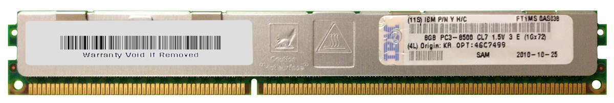 46C7499 IBM 8GB PC3-8500 DDR3-1066MHz ECC Registered CL7 240-Pin DIMM Very Low Profile (VLP) Quad Rank Memory Module