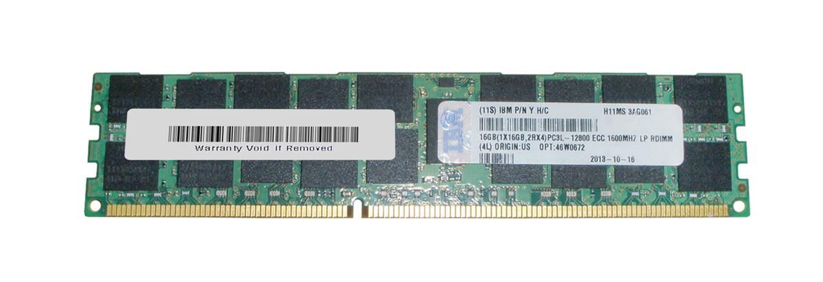 46W0672 IBM 16GB PC3-12800 DDR3-1600MHz ECC Registered CL11 240-Pin DIMM 1.35V Low Voltage Dual Rank Memory Module