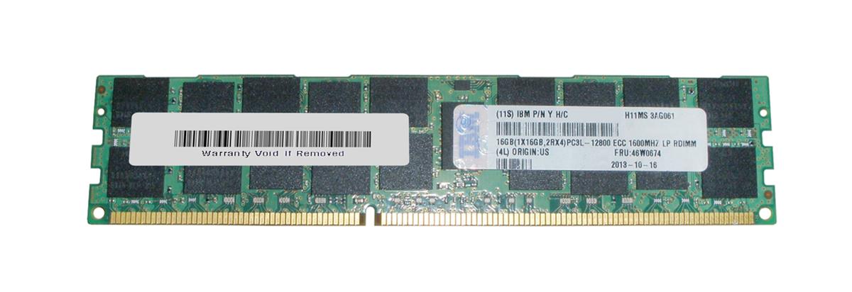 46W0674 IBM 16GB PC3-12800 DDR3-1600MHz ECC Registered CL11 240-Pin DIMM 1.35V Low Voltage Dual Rank Memory Module